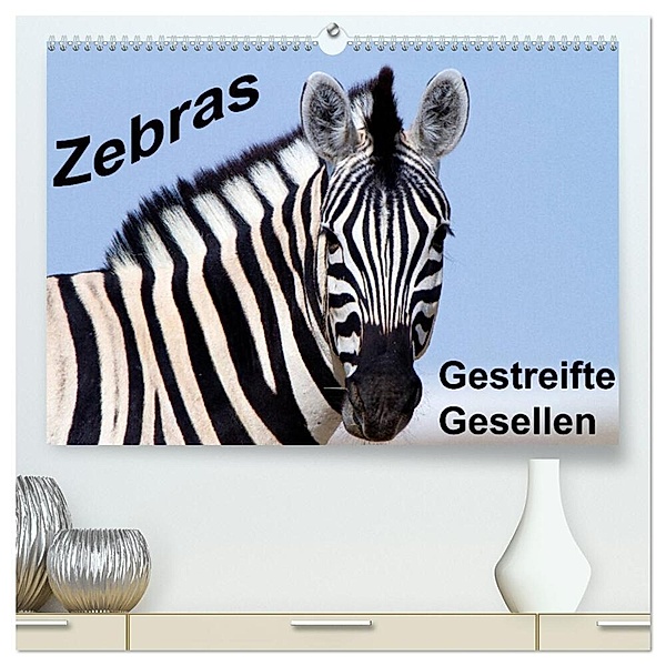 Zebras - Gestreifte Gesellen (hochwertiger Premium Wandkalender 2024 DIN A2 quer), Kunstdruck in Hochglanz, Angelika Stern