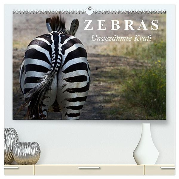 Zebras - Ungezähmte Kraft (hochwertiger Premium Wandkalender 2024 DIN A2 quer), Kunstdruck in Hochglanz, Elisabeth Stanzer