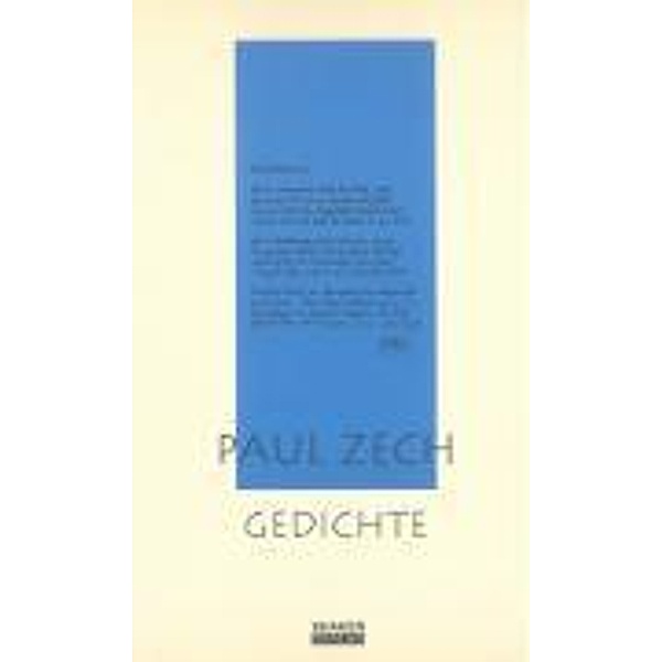Zech, P: Ausgewählte Werke / Paul Zech - Gedichte, Paul Zech