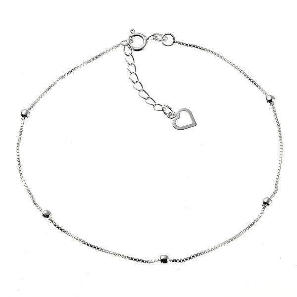 Zeeme Basic Fußkette 925/- Sterling Silber 22,5+2,0cm Glänzend