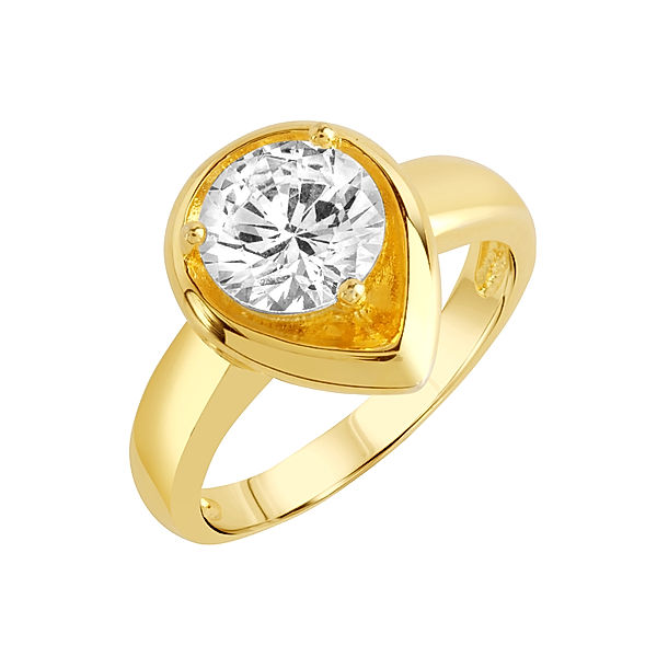 Zeeme Basic Ring 925/- Sterling Silber Zirkonia weiß Glänzend (Größe: 021 (66,1))