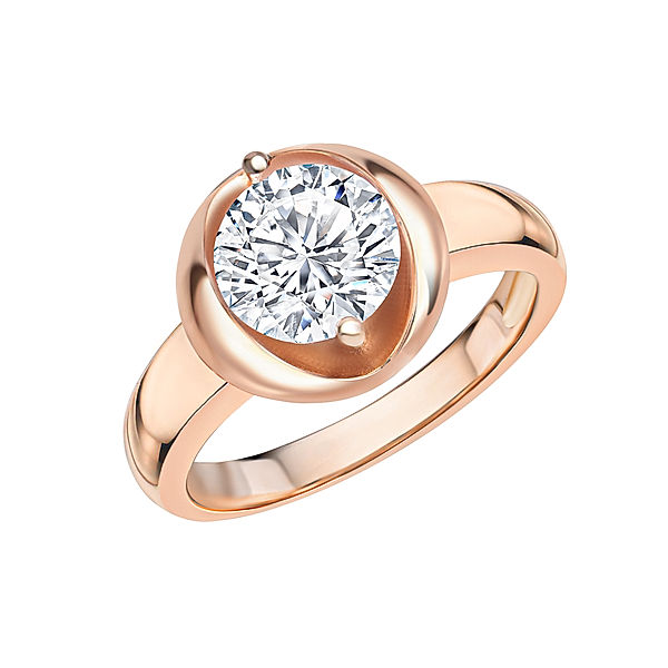Zeeme Basic Ring 925/- Sterling Silber Zirkonia weiß Glänzend (Größe: 058 (18,5))