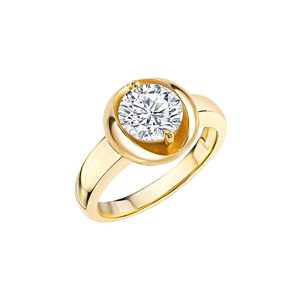 Zeeme Basic Ring 925/- Sterling Silber Zirkonia weiß Glänzend (Größe: 054 (17,2))