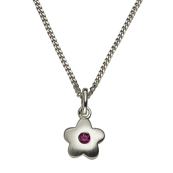 ZEEme for Kids Zeeme for Kids Anhänger mit Kette 925/- Sterling Silber syn. Rubin rot 38cm Matt/Glanz