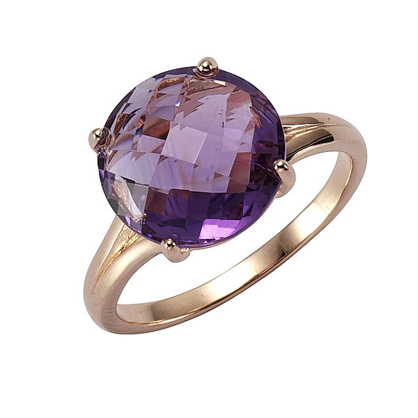 Zeeme Gemstones Ring 925/- Sterling Silber Amethyst lila Glänzend 4,7ct. (Größe: 054 (17,2))