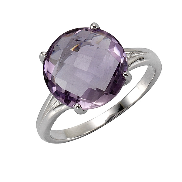 Zeeme Gemstones Ring 925/- Sterling Silber Amethyst lila Geschwärzt 4,7ct. (Größe: 056 (17,8))