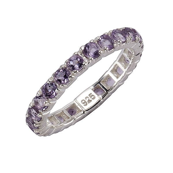 Zeeme Gemstones Ring 925/- Sterling Silber Amethyst lila Glänzend (Größe: 056 (17,8))