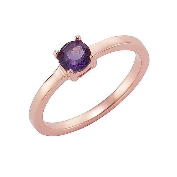 Zeeme Gemstones Ring 925/- Sterling Silber Amethyst lila Glänzend (Größe: 054 (17,2))