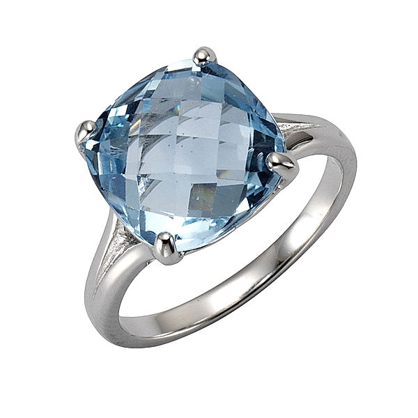 Zeeme Gemstones Ring 925/- Sterling Silber Blautopas beh. blau Glänzend (Größe: 060 (19,1))