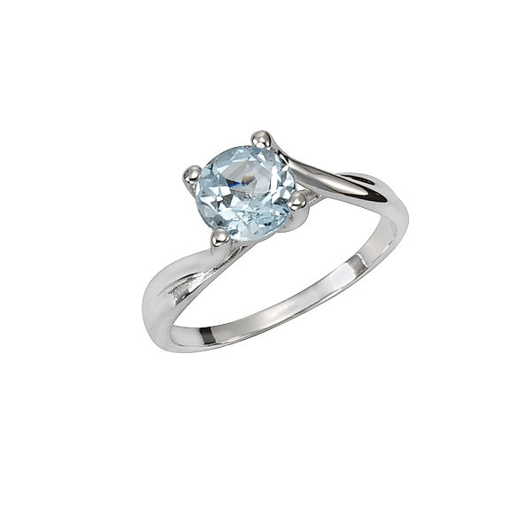 Zeeme Gemstones Ring 925/- Sterling Silber Blautopas beh. hellblau Glänzend (Größe: 060 (19,1))