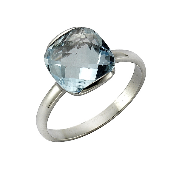 Zeeme Gemstones Ring 925/- Sterling Silber Blautopas beh. blau Rhodiniert (Größe: 060 (19,1))