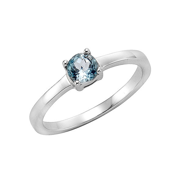 Zeeme Gemstones Ring 925/- Sterling Silber Blautopas beh. blau Glänzend (Größe: 060 (19,1))