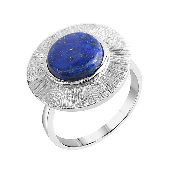 Zeeme Gemstones Ring 925/- Sterling Silber Lapislazuli blau Glänzend 3,10ct. (Größe: 021 (66,1))