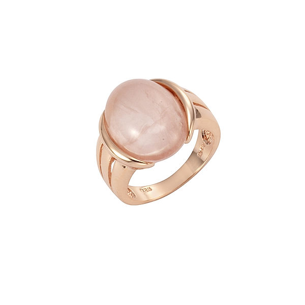 Zeeme Gemstones Ring 925/- Sterling Silber Rosenquarz rosa Glänzend 4,9ct. (Größe: 054 (17,2))