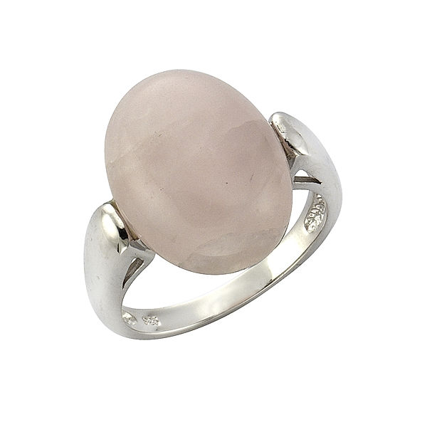 Zeeme Gemstones Ring 925/- Sterling Silber Rosenquarz rosa Rhodiniert (Größe: 058 (18,5))