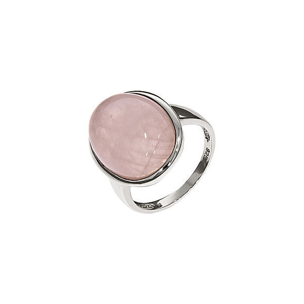Zeeme Gemstones Ring 925/- Sterling Silber Rosenquarz rosa Glänzend (Größe: 068 (21,7))