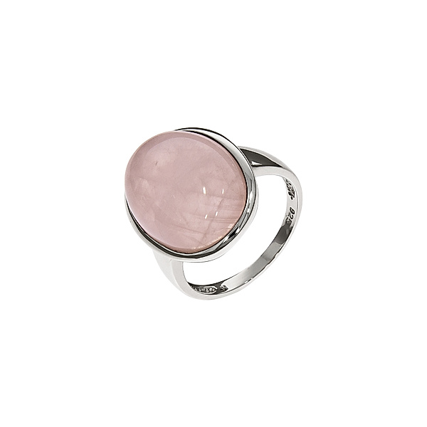 Zeeme Gemstones Ring 925/- Sterling Silber Rosenquarz rosa Glänzend (Größe: 066 (21,0))