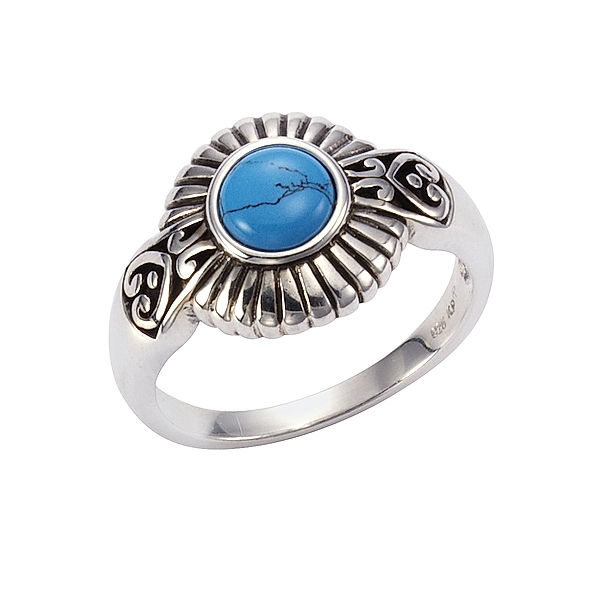 Zeeme Gemstones Ring 925/- Sterling Silber Türkis türkis Glänzend (Größe: 020 (63,7))