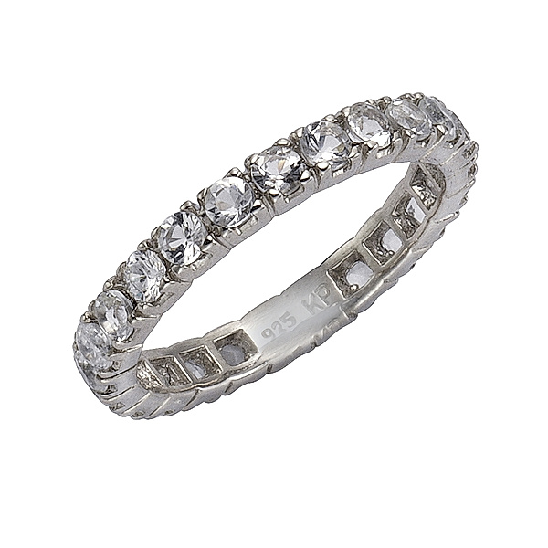 Zeeme Gemstones Ring 925/- Sterling Silber Weißtopas weiß Glänzend (Größe: 060 (19,1))