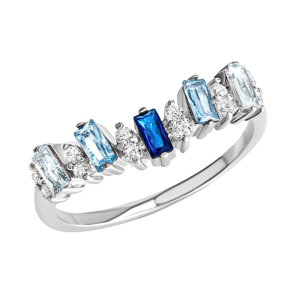 Zeeme Gemstones Ring 925/- Sterling Silber Zirkonia weiß Glänzend (Größe: 060 (19,1))