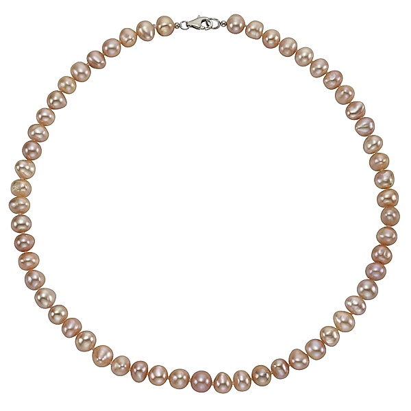 Zeeme Pearls Collier 925/- Sterling Silber rosa 45cm Glänzend