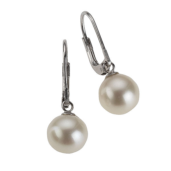 Zeeme Pearls Ohrhänger 925/- Sterling Silber weiß 2,5cm Glänzend