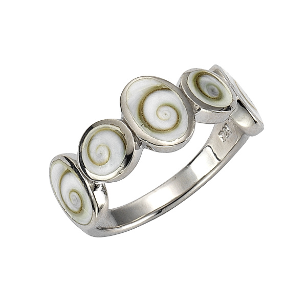 Zeeme Pearls Ring 925/- Sterling Silber Muschel weiß Glänzend (Größe: 060 (19,1))