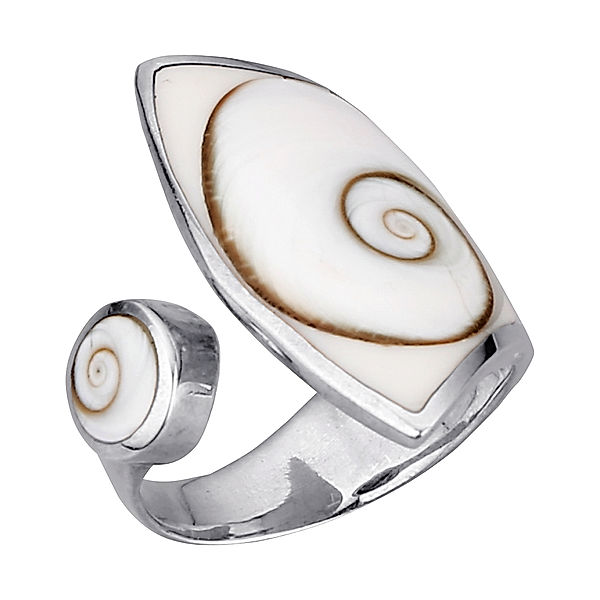 Zeeme Pearls Ring 925/- Sterling Silber Muschel weiß Glänzend (Größe: 062 (19,7))