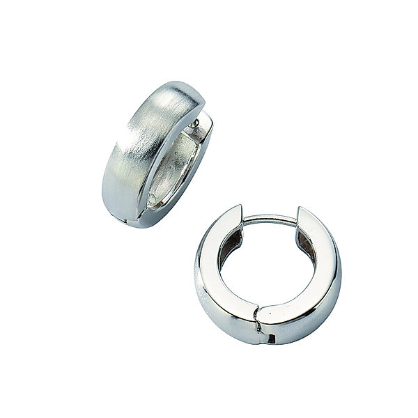 Zeeme Silber Creolen 925/- Sterling Silber 1,3mm Mattiert