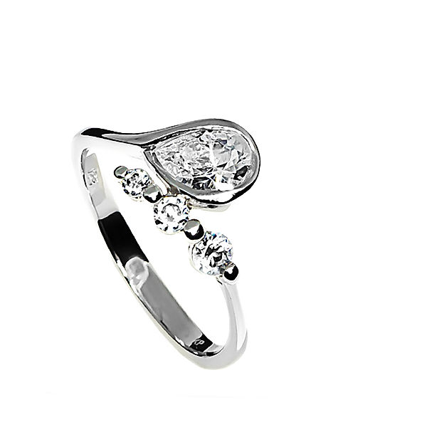 Zeeme Silber Ring 925/- Sterling Silber Zirkonia weiß Glänzend (Größe: 066 (21,0))