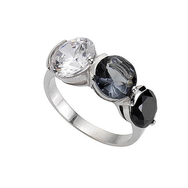 Zeeme Silber Ring 925/- Sterling Silber Zirkonia weiß Glänzend (Größe: 058 (18,5))