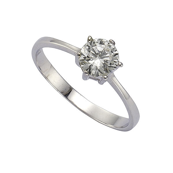 Zeeme Silber Ring 925/- Sterling Silber Zirkonia weiß Glänzend (Größe: 056 (17,8))