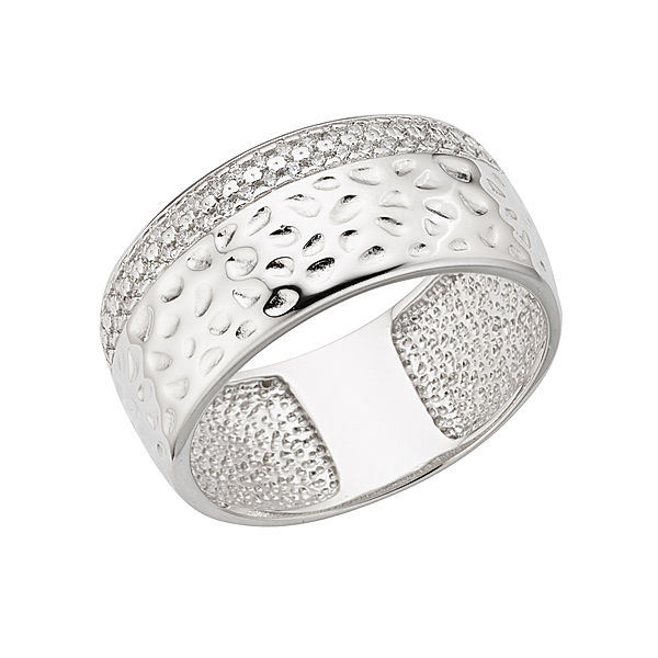 Zeeme Silber Ring 925/- Sterling Silber Zirkonia weiß Glänzend (Größe: 019 (60,0))