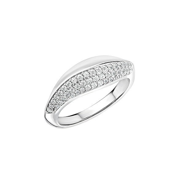 Zeeme Silber Ring 925/- Sterling Silber Zirkonia weiß (Größe: 062 (19,7))