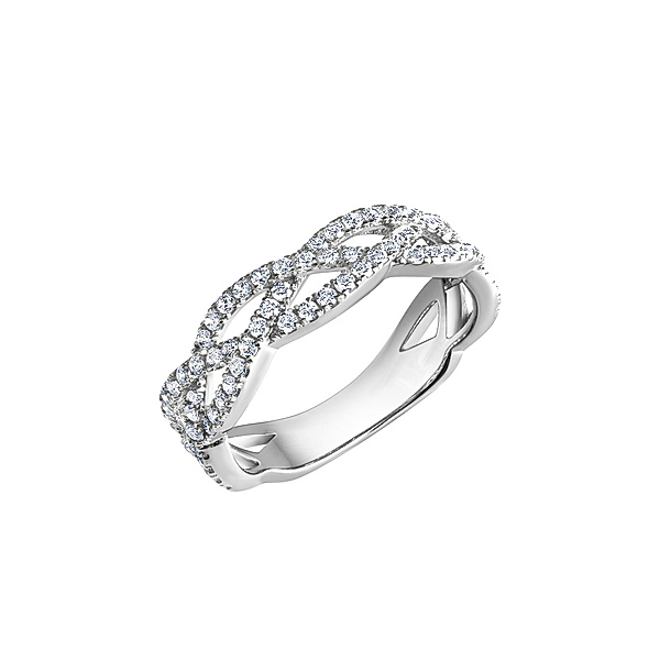 Zeeme Silber Ring 925/- Sterling Silber Zirkonia weiß (Größe: 068 (21,7))