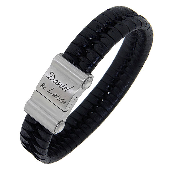 Zeeme Stainless Steel Armband Edelstahl 21,0cm Mattiert (Ausführung: MIT Gravur)