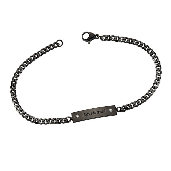 Zeeme Stainless Steel Armband Edelstahl Zirkonia 20,5cm Glänzend