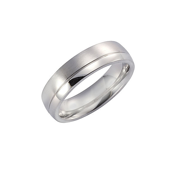 Zeeme Stainless Steel Ring Edelstahl Matt/Glanz (Größe: 054 (17,2))