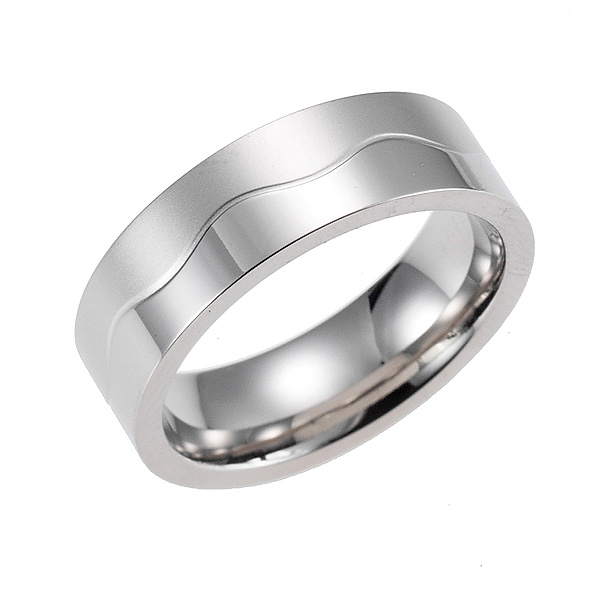 Zeeme Stainless Steel Ring Edelstahl Matt/Glanz (Größe: 054 (17,2))