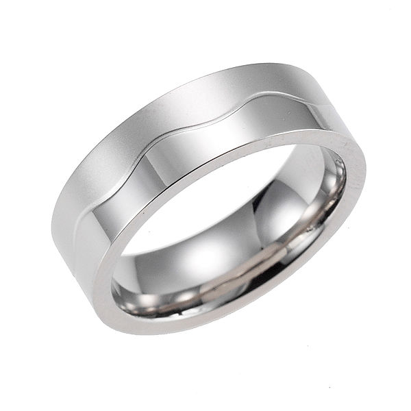 Zeeme Stainless Steel Ring Edelstahl Matt/Glanz (Größe: 056 (17,8))