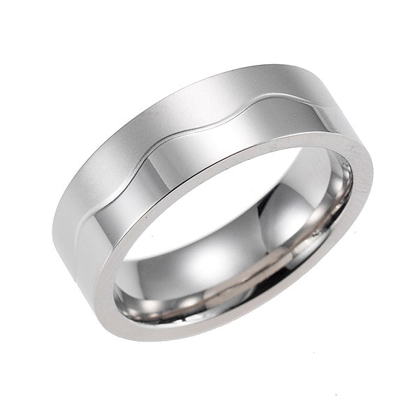 Zeeme Stainless Steel Ring Edelstahl Matt/Glanz (Größe: 068 (21,7))
