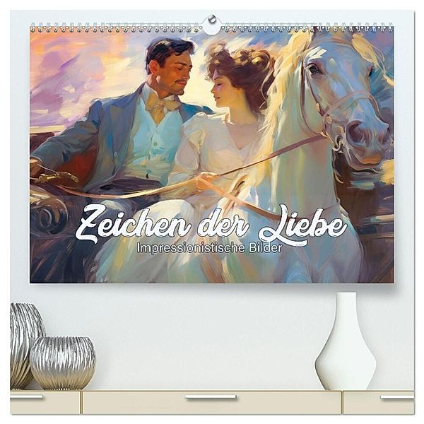 Zeichen der Liebe Impressionistische Bilder (hochwertiger Premium Wandkalender 2024 DIN A2 quer), Kunstdruck in Hochglanz, Liselotte Brunner-Klaus
