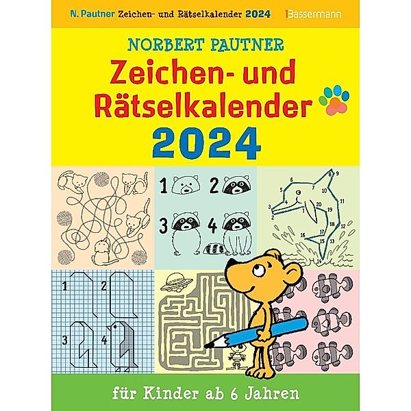 Zeichen- und Rätselkalender für Kinder ab 6 Jahren. ABK 2024, Norbert Pautner