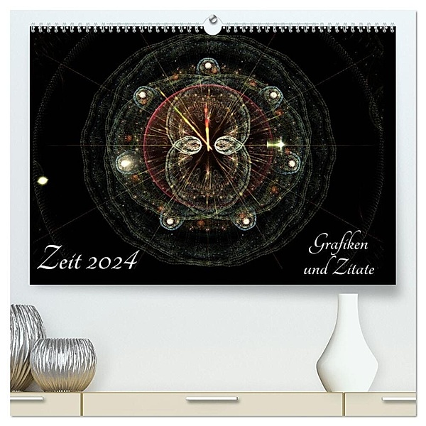 Zeit 2024 - Grafiken und Zitate (hochwertiger Premium Wandkalender 2024 DIN A2 quer), Kunstdruck in Hochglanz, Georg Schmitt