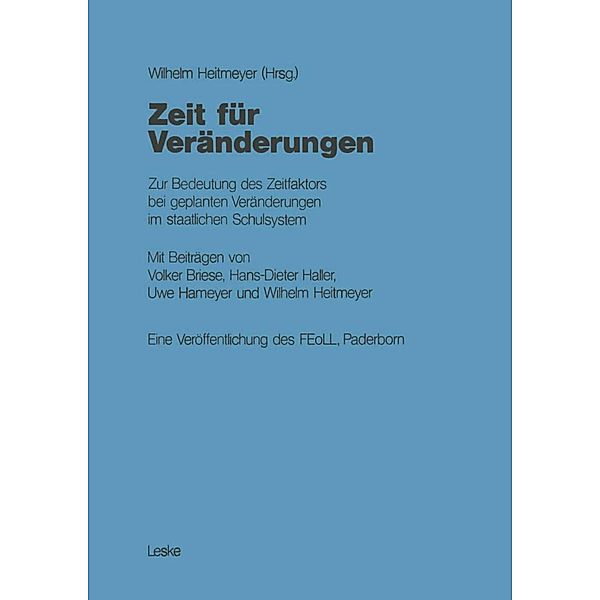 Zeit für Veränderungen, Wilhelm Heitmeyer, Volker Briese