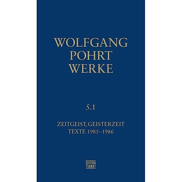 Zeitgeist, Geisterzeit & Texte (1985-1986), Wolfgang Pohrt
