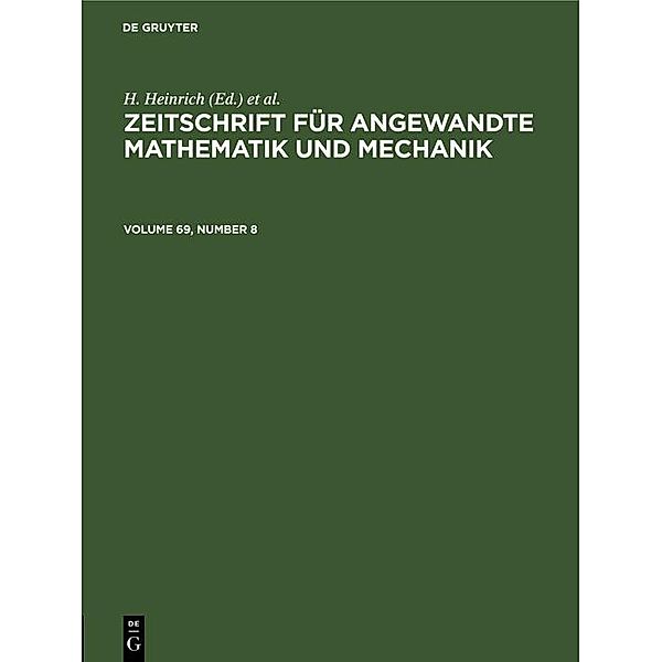 Zeitschrift für Angewandte Mathematik und Mechanik. Volume 69, Number 8