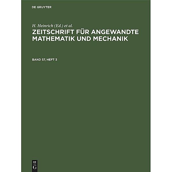 Zeitschrift für Angewandte Mathematik und Mechanik. Band 57, Heft 3