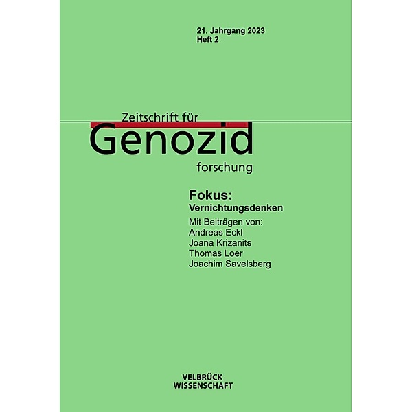 Zeitschrift für Genozidforschung 21. Jahrgang 2023, Heft 2