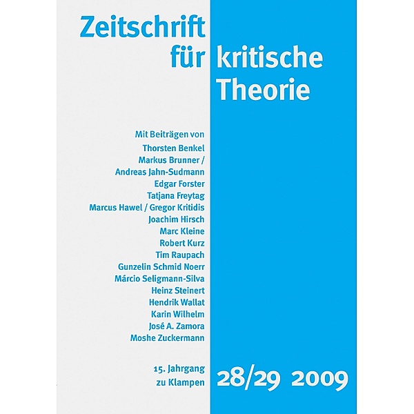 Zeitschrift für kritische Theorie / Zeitschrift für kritische Theorie, Heft 28/29 / Zeitschrift für kritische Theorie